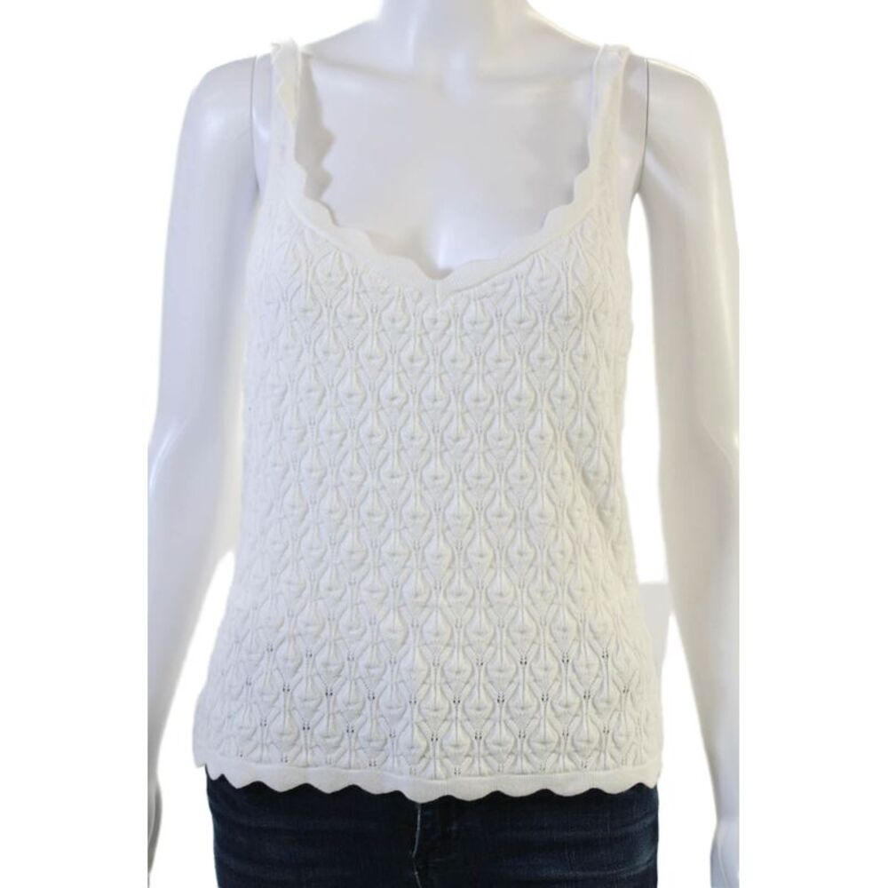 Ecru Women White V-Neck Camisole Sleeveless Size M